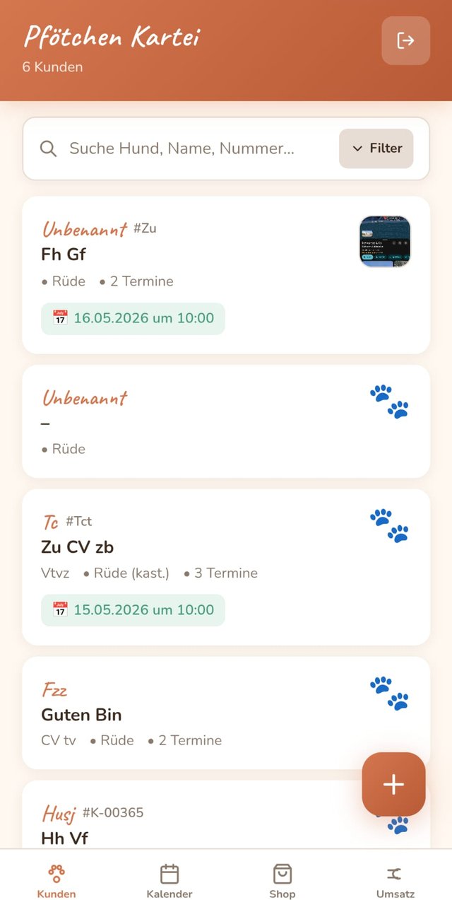 Pfötchen Kartei App Vorschau